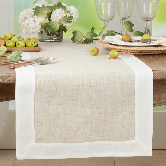 3312 - Natural-White Two Tone 16"x72" Table Runner