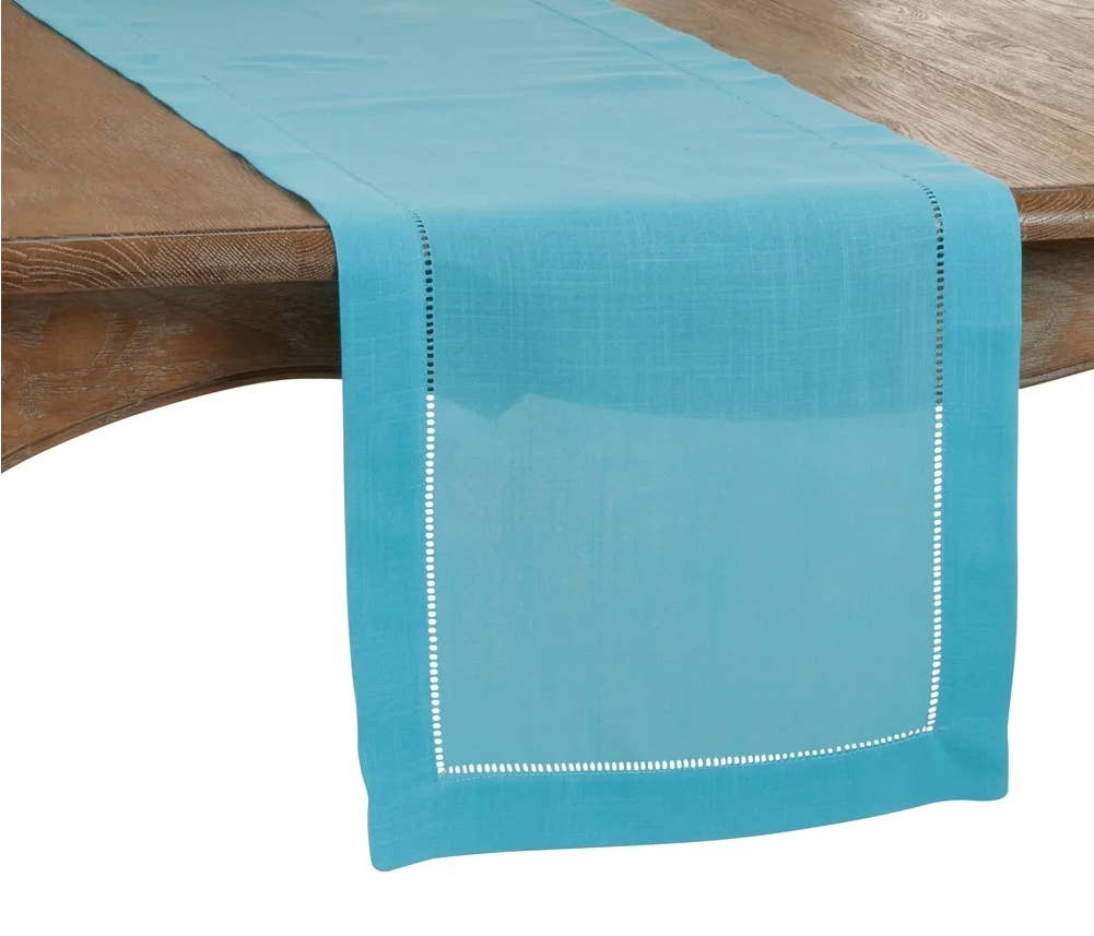 7300 - Turquoise Hemstitch Table Runner