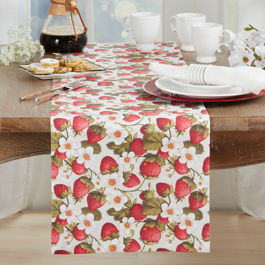 3069 - Strawberry Cotton 14"x72" Table Runner