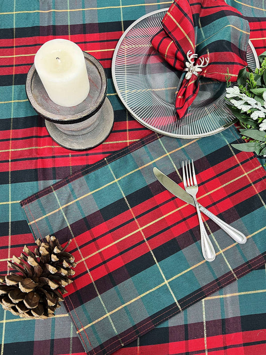 TBL0064 - Classic Tartan Plaid Tablecloth, Runner, Napkin, Placemat