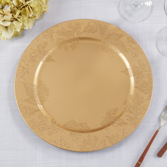 CH906 - Gold Fall Leaf 13" Charger Plate