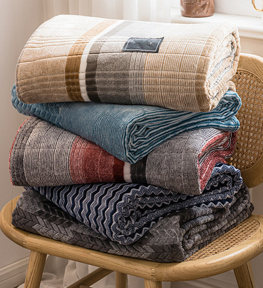 TH0020 - Wheat Design Plush Extra Warm Soft 59"X79" Throw Blanket