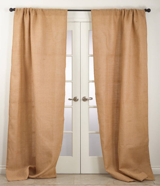 0811 - Natural Passe-Partout Jute Lined Curtain Drape – 42" x 96"