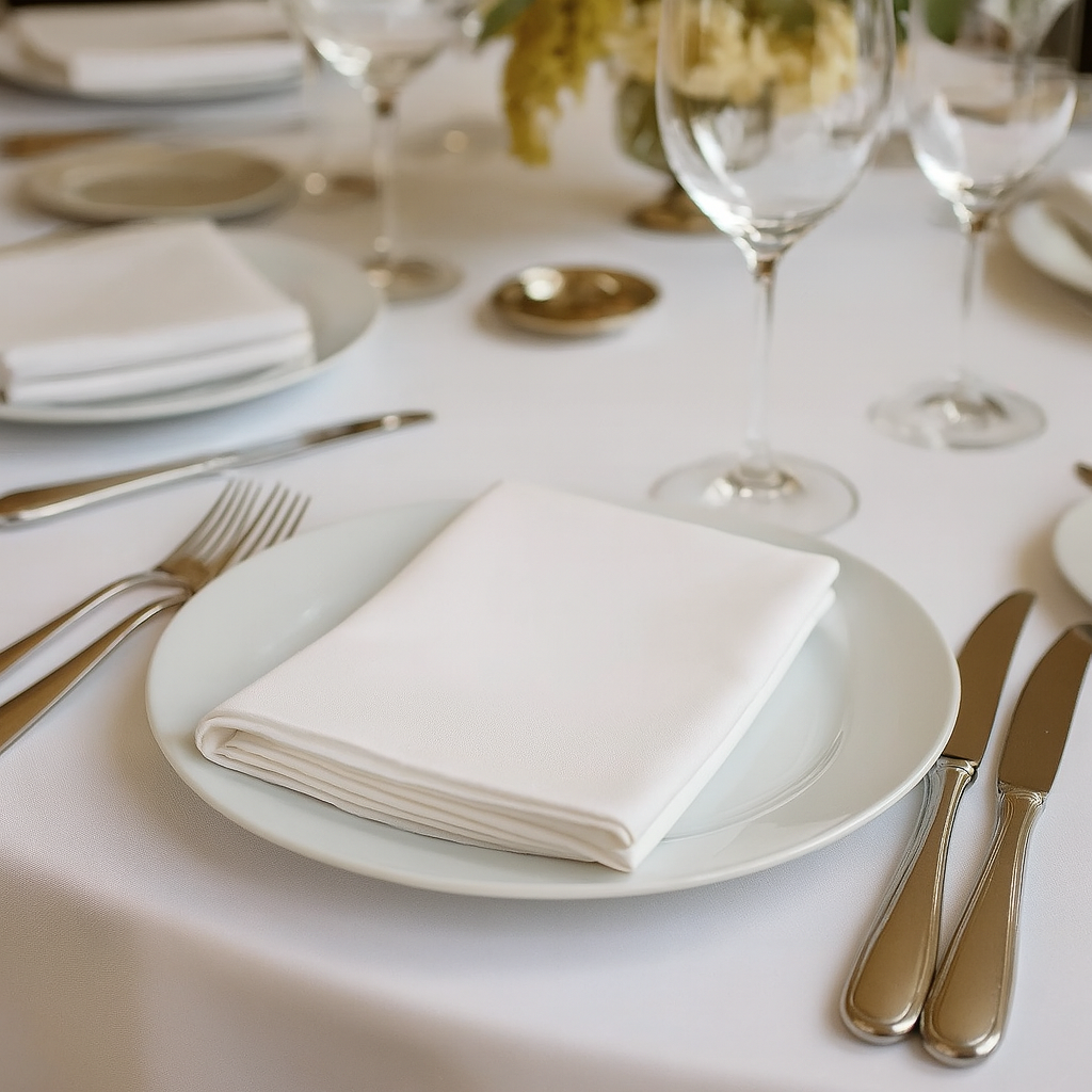 321 - White Solid 20" Dinner Napkin