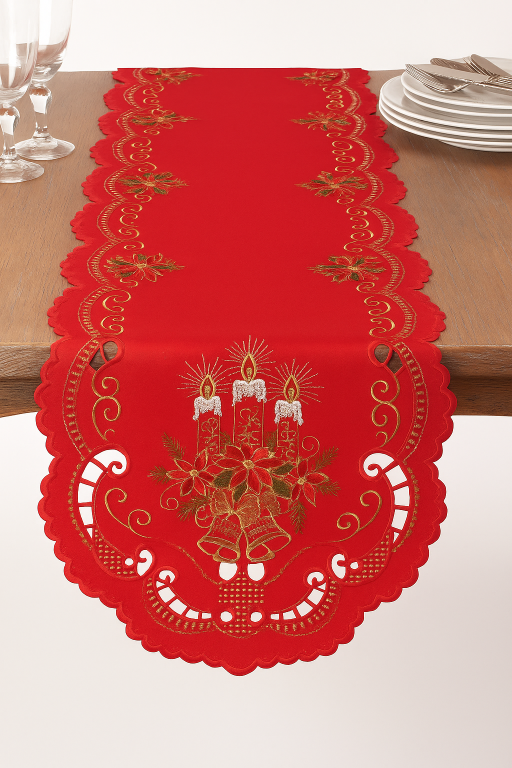 K20186 - Red Fête De Noël 16"x72" Table Runner