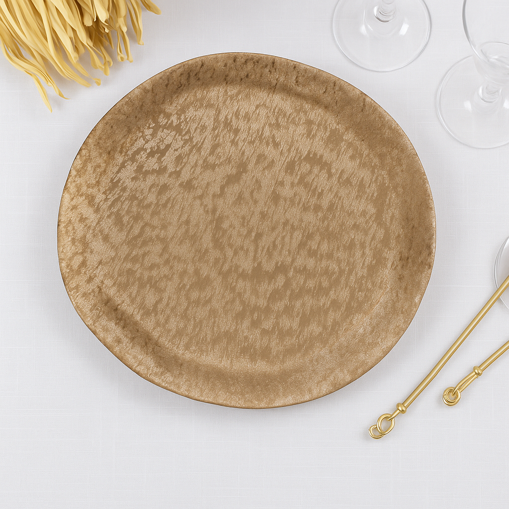 CH496 - Gold Brushed Aluminum 13" Round Charger Plate