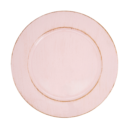 CH301 - Pink Distressed 13" Charger Plate