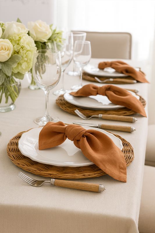 1423 - Terracotta Pure Linen 20" Dinner Napkin