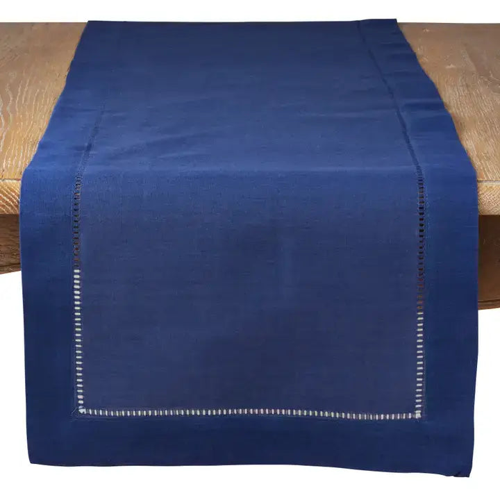 7300 - Classic Blue Hemstitch 14"x120" Table Runner