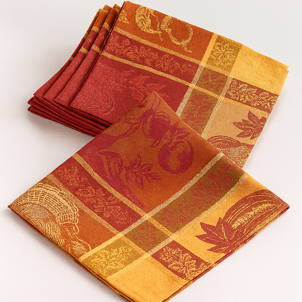 6702 - Thanksgiving Jacquard Cotton Blend 19-Inch Cloth Napkin