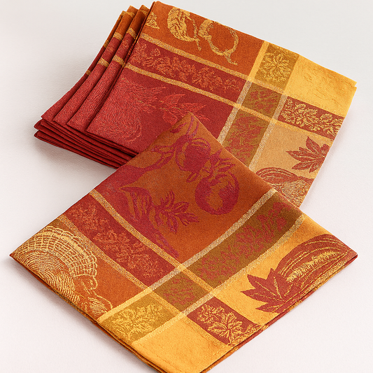 6702 - Thanksgiving Jacquard Cotton Blend 19-Inch Cloth Napkin