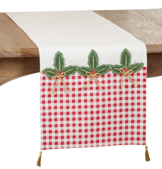 1328 - Buffalo Plaid Red-Green Holly 16"x72" Table Runner