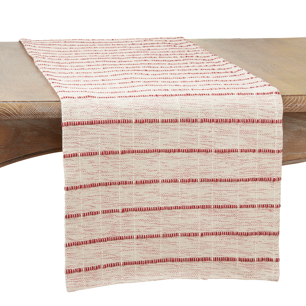 860 - Red Corded Cotton 16"x72" Table Runner