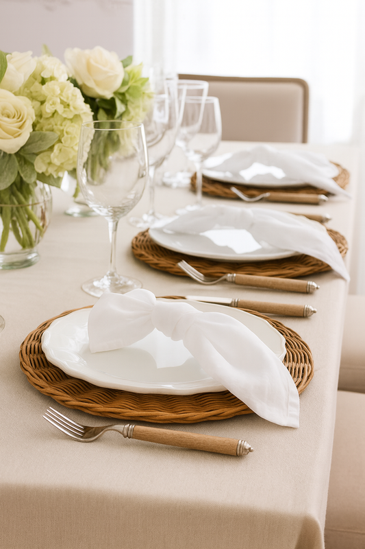 1423 - White Pure Linen 20" Dinner Napkin