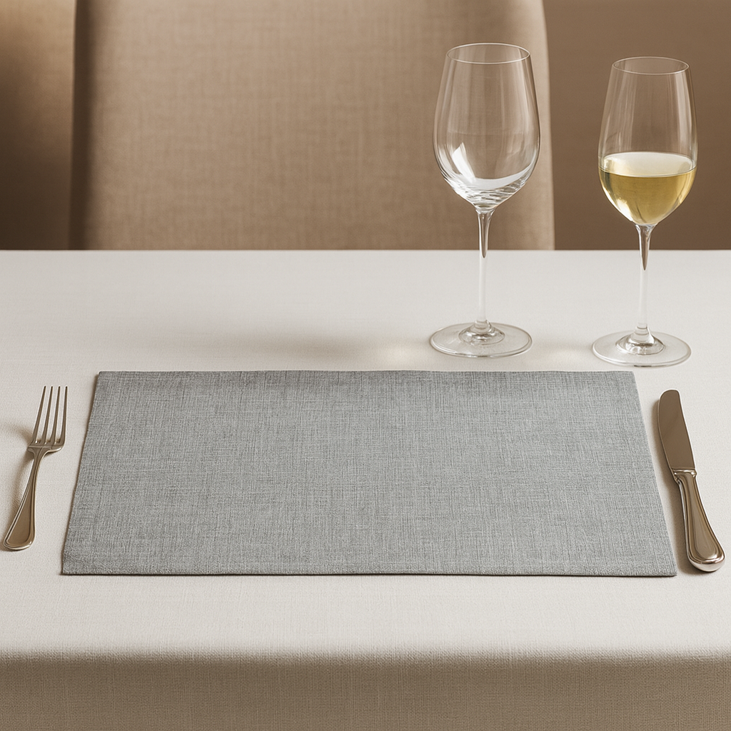 1613 - Classic Grey Pure Linen 14"X20" Placemat