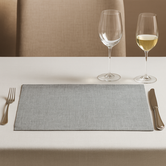 1613 - Classic Grey Pure Linen 14"X20" Placemat