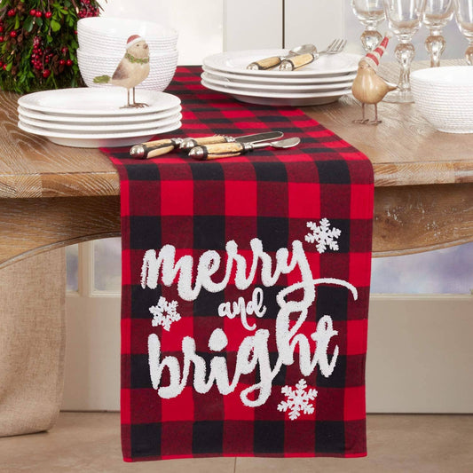 6627 - Textured Merry and Bright Plaid Table Runner