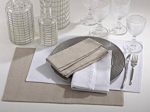 713 - White Classic Shimmering Cotton 13"x19" Placemat