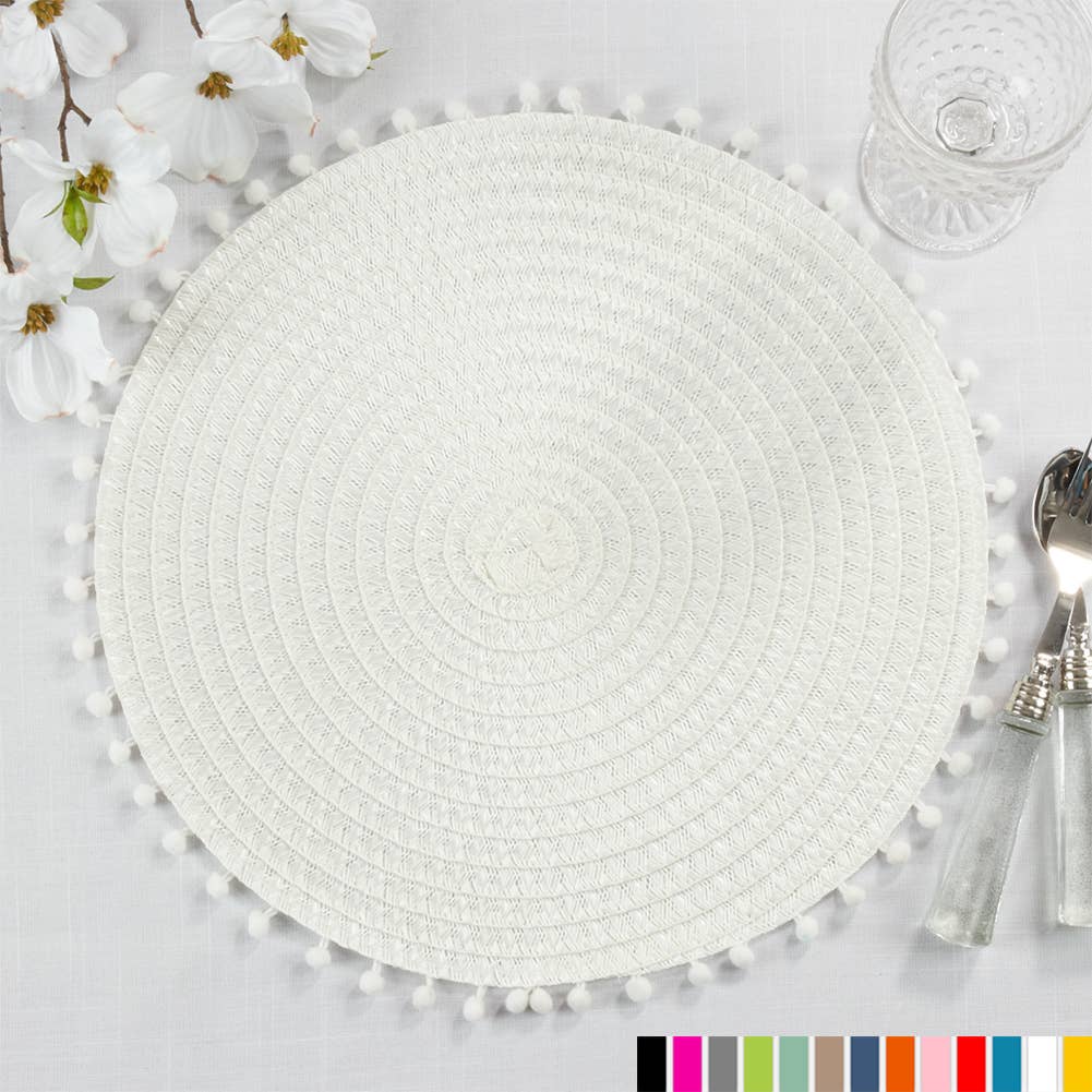 2802 - Pom Pom Textured 15" Round Placemat