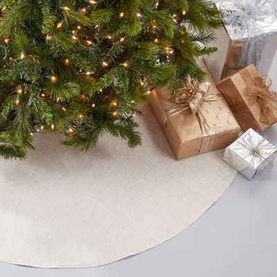 XM731 - Classic Natural Linen Blend Christmas Tree Skirt - 72" Round