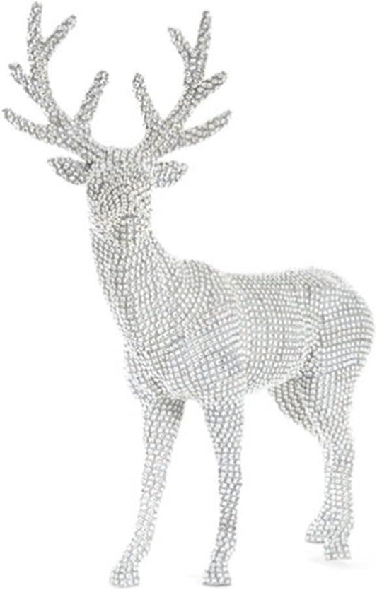 HA988 - Silver Sparkling Studded Holiday Reindeer – 26" Tall