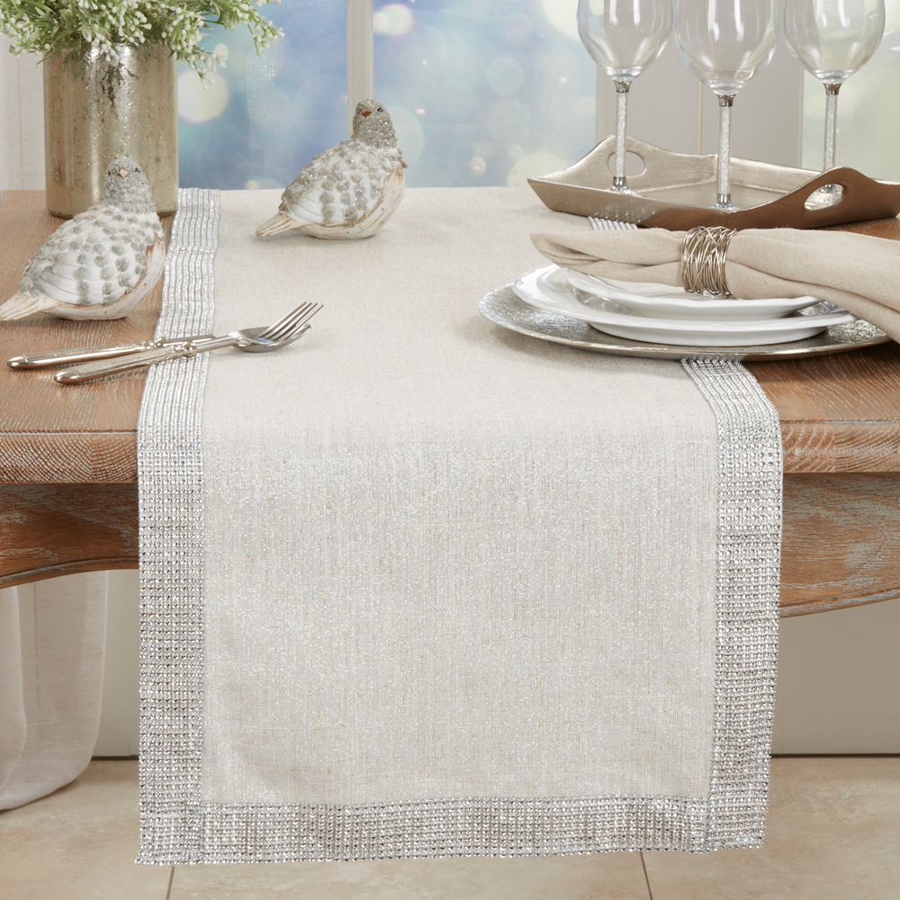 315 - Studded Silver Table Runner