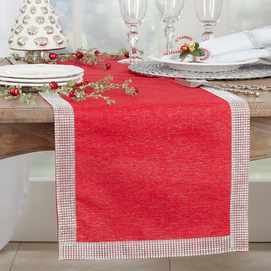 315 - Studded Red Table Runner