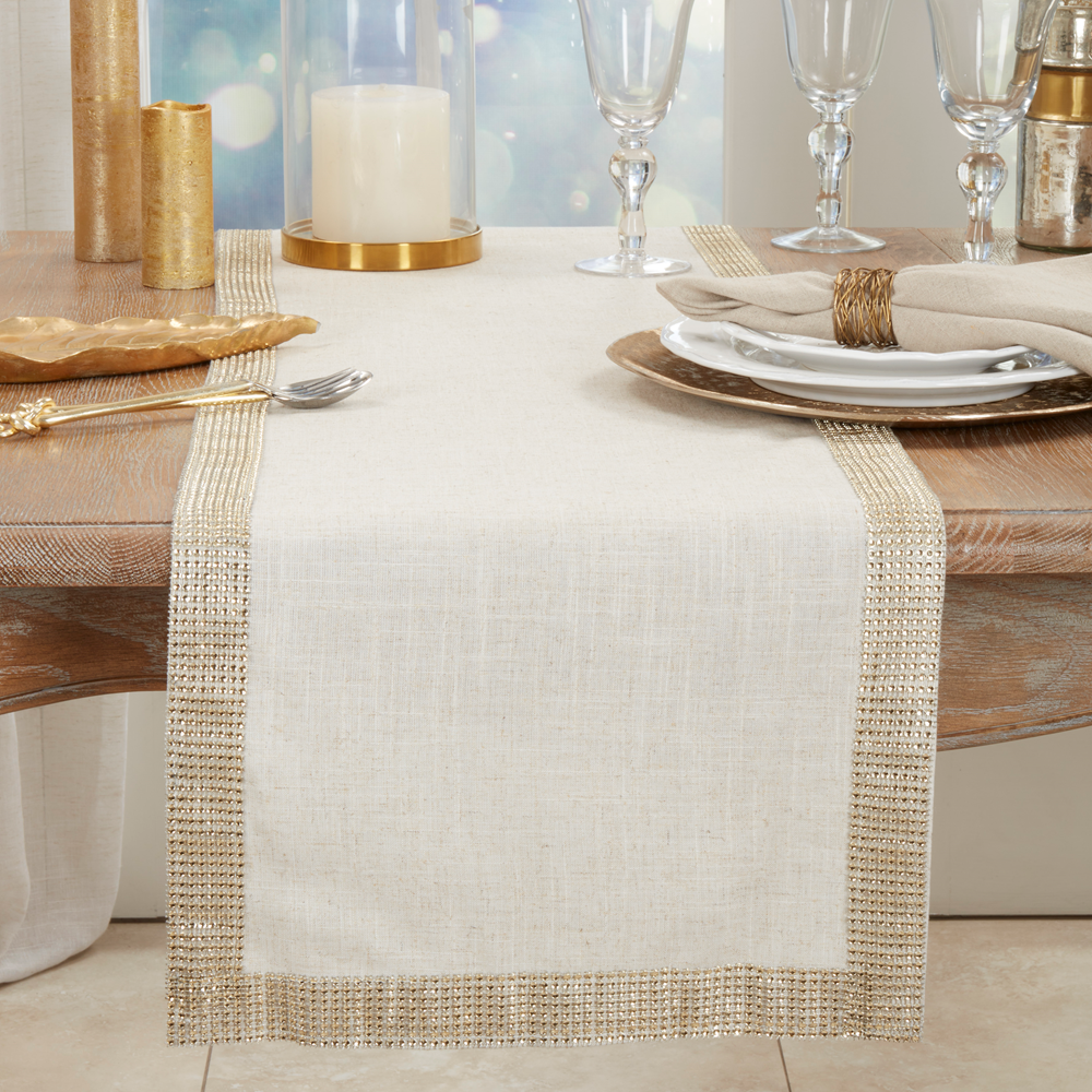 315 - Studded Champagne Table Runner