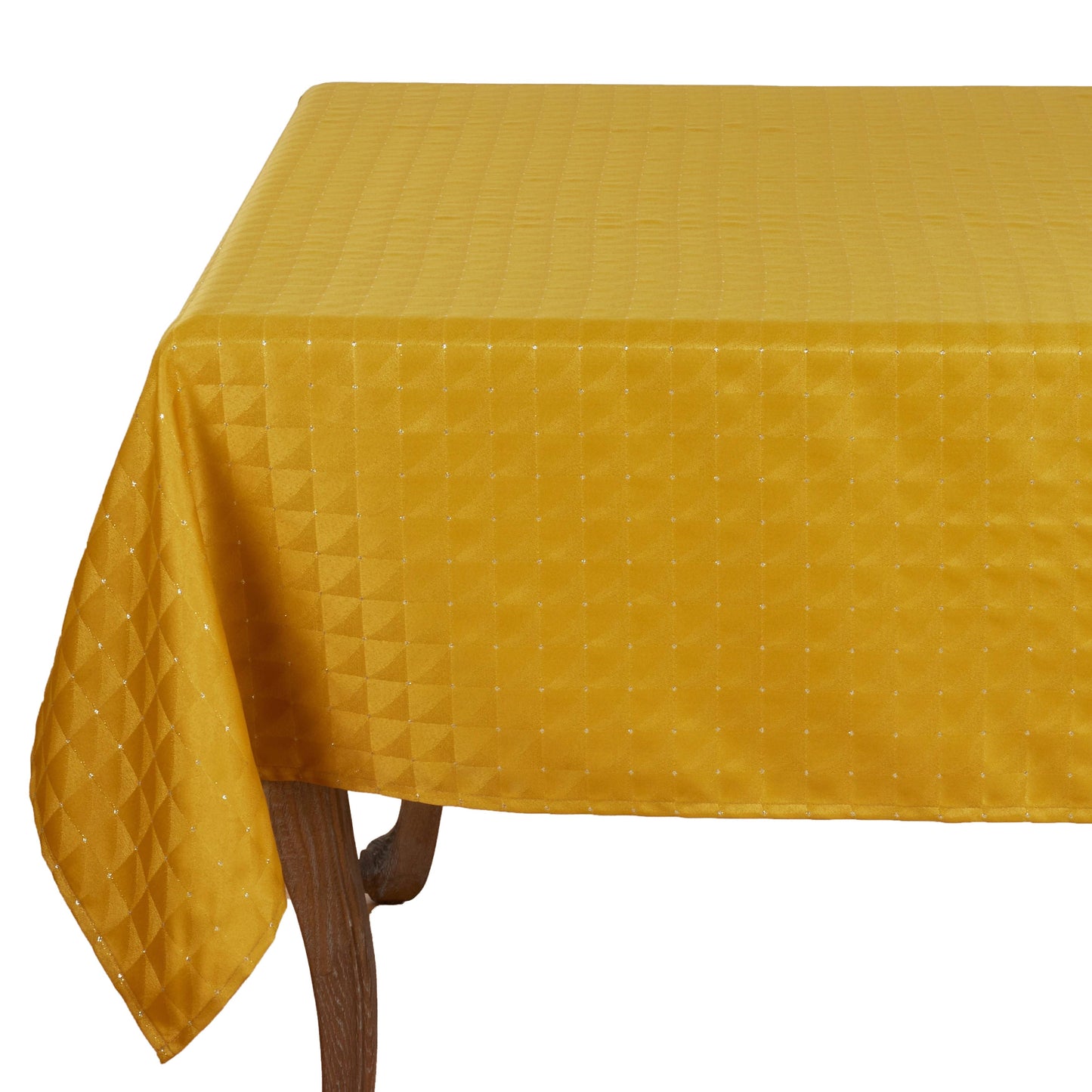6081 - Metallic Gold Plaid Tablecloth – 70" Square
